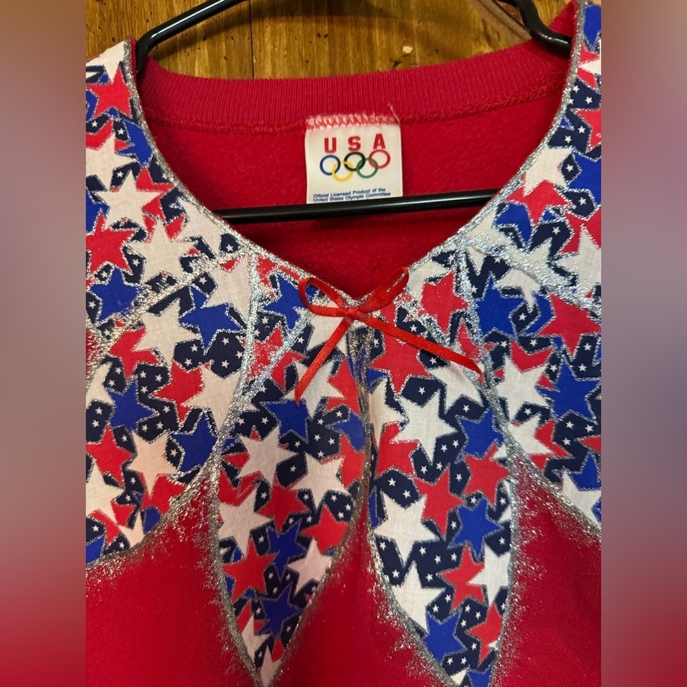 RARE! Vintage 90’s USA Olympics glitter Red white and
Blue sweatshirt sz XL - Picture 4 of 6
